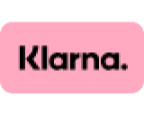 The image shows the Klarna logo: the word Klarna. in bold black text on a pink rounded rectangle background.